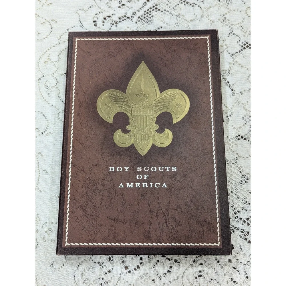 Vintage Boy Scouts of America Stationery Set No 1236 Brown Portfolio Crest-Craft